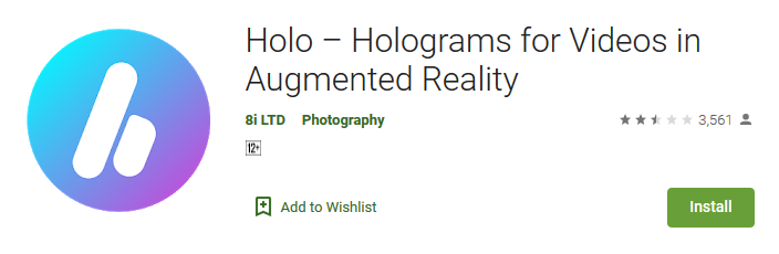 Holo – Holograms for Videos in Augmented Reality